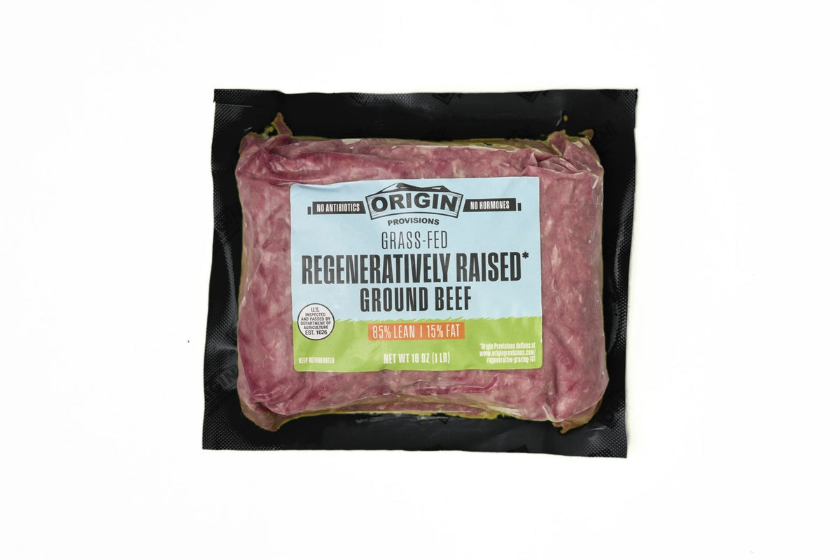Grass-Fed & Regeneratively Raised 85% Lean & 15% Fat Ground Beef - 1 lb.