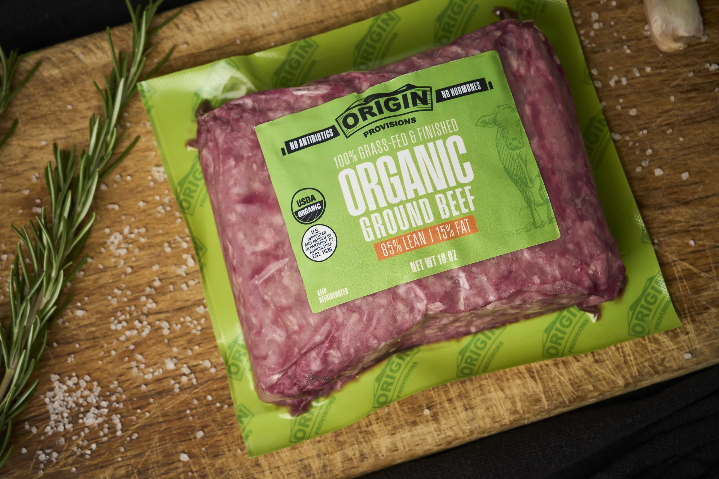 100% Grass-Fed & Organic Certified 85% Lean & 15% Fat Ground Beef - 1 lb. lifestyle image