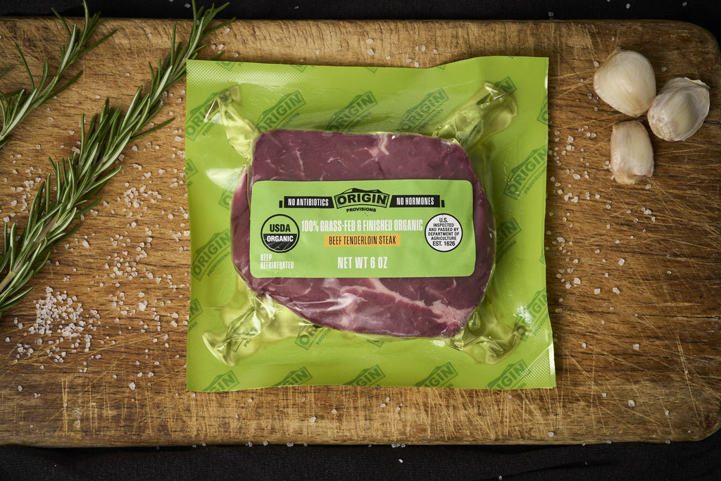 100% Grass-Fed & Organic Certified Beef Tenderloin Steak - 6 oz. lifestyle image