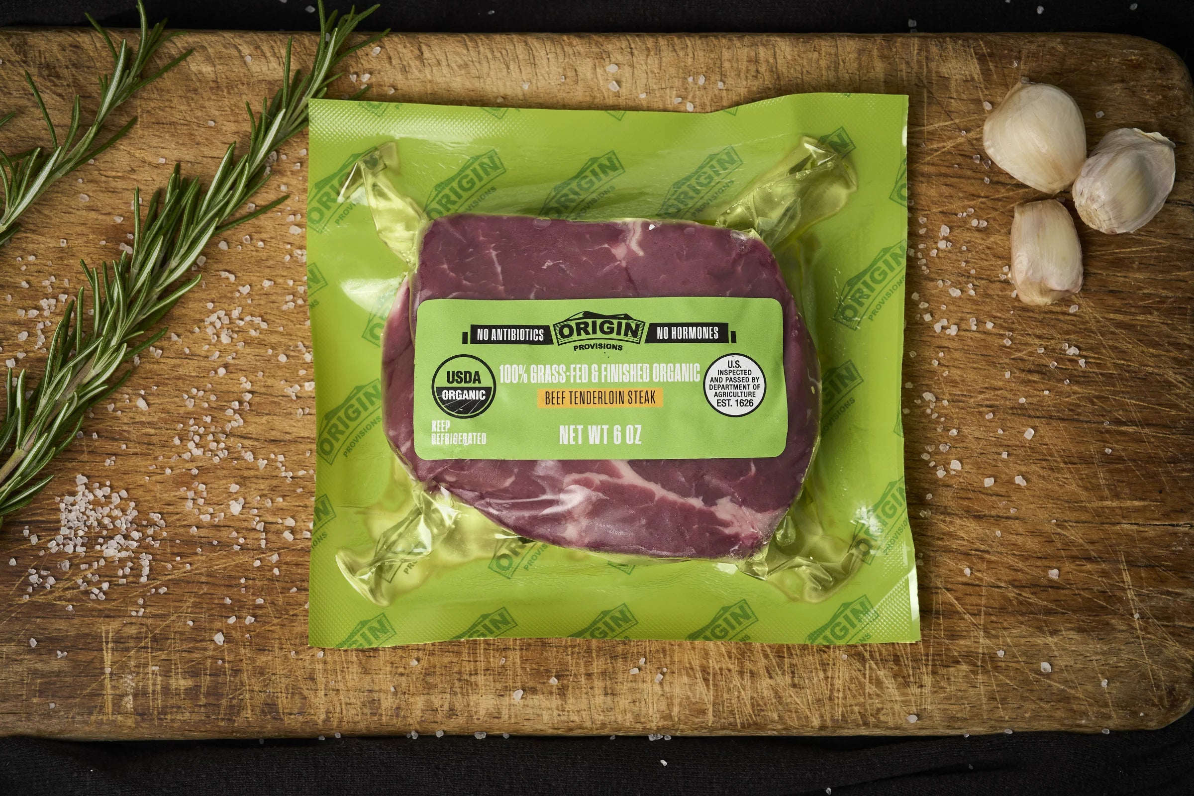 100% Grass-Fed & Organic Certified Beef Tenderloin Steak - 6 oz. lifestyle image
