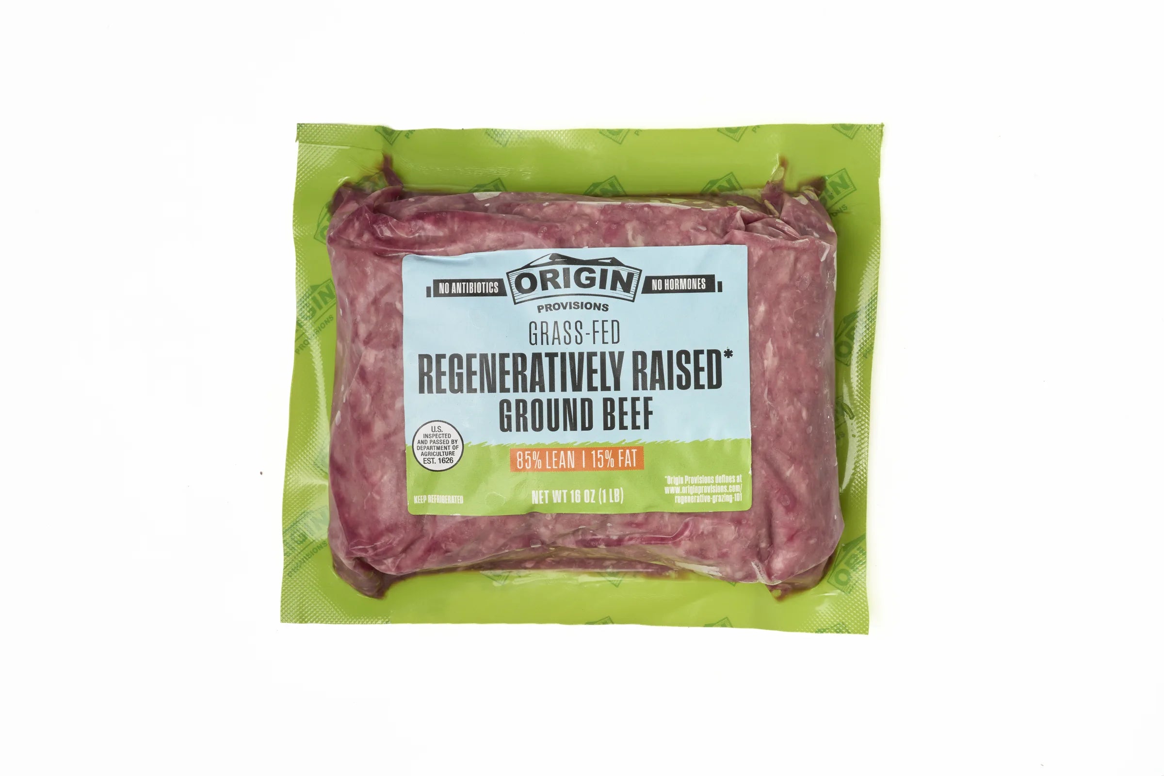 Grass-Fed & Regeneratively Raised 85% Lean & 15% Fat Ground Beef - 1 lb. package