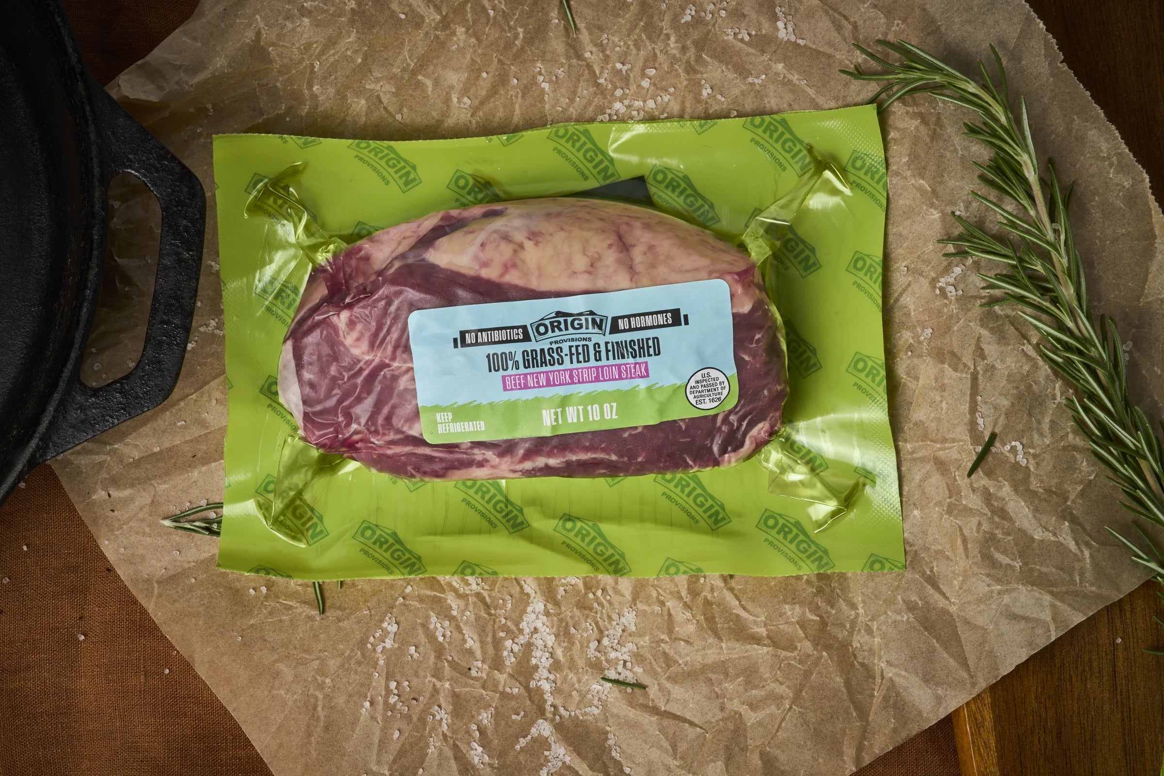 Grass-Fed & Regeneratively Raised Beef NY Strip Steak - 10 oz. lifestyle image