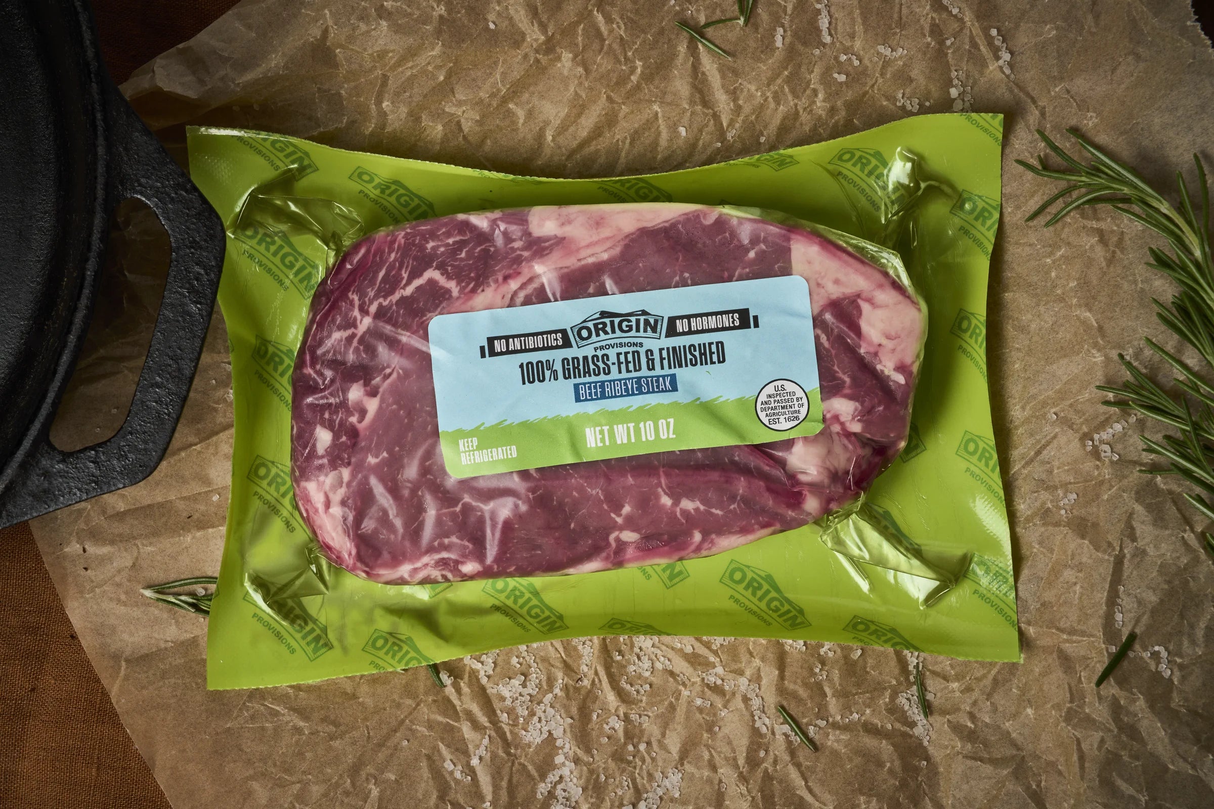 Grass-Fed & Regeneratively Raised Beef Ribeye Steak - 10 oz. lifestyle image