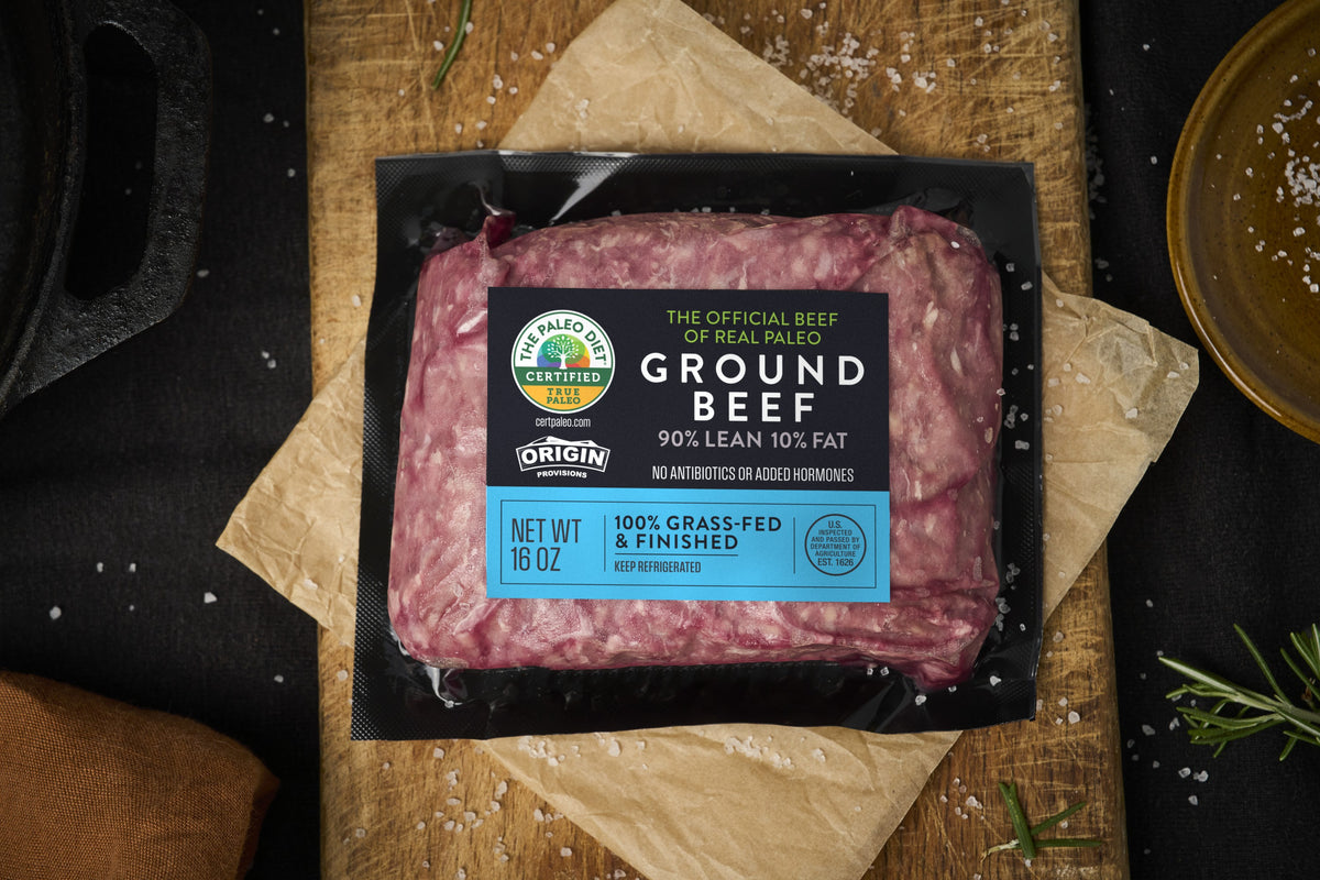 The Paleo Diet 100% Grass-Fed & Finished 90% Lean & 10% Fat Ground Beef - 1 lb.