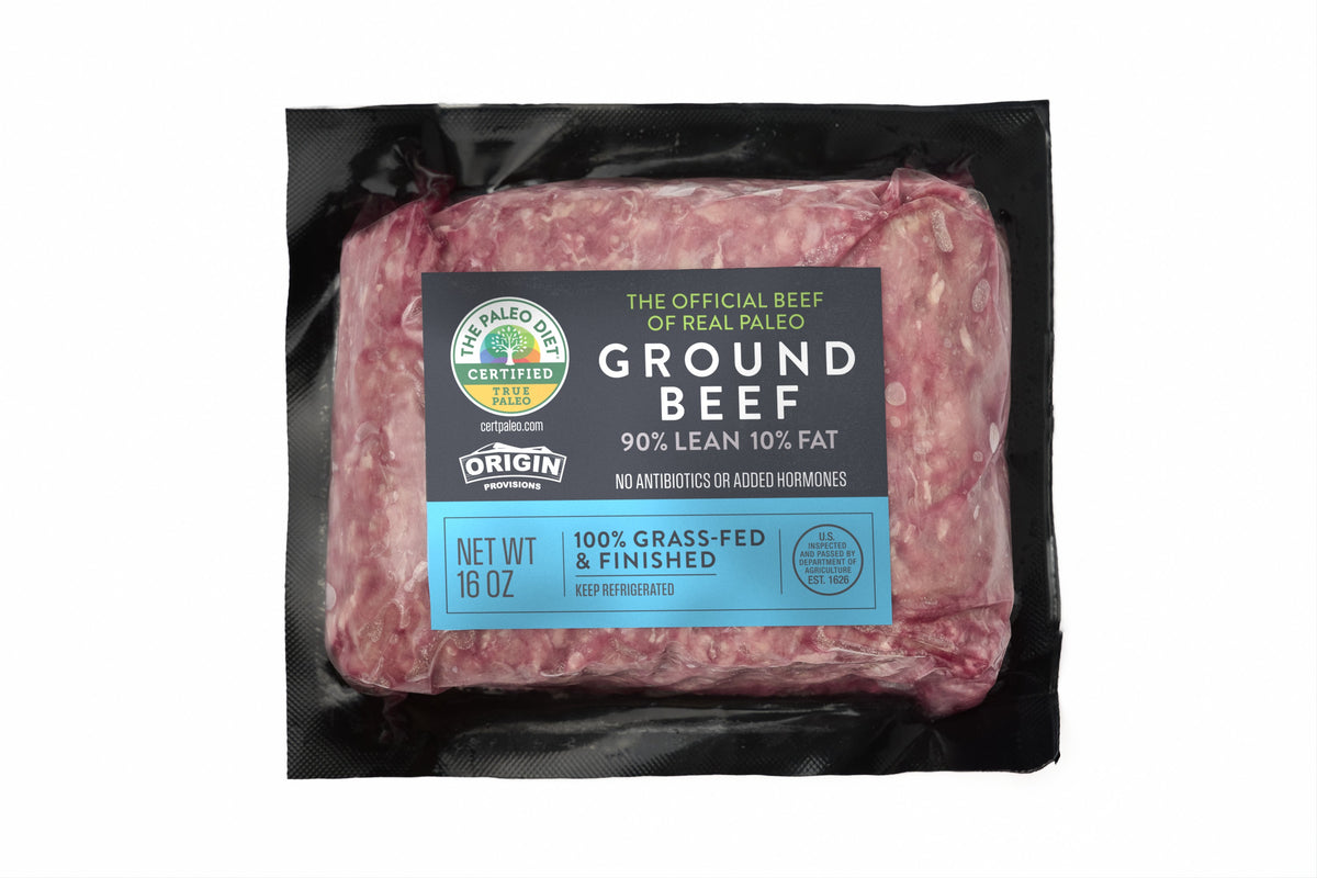 The Paleo Diet 100% Grass-Fed & Finished 90% Lean & 10% Fat Ground Beef - 1 lb.