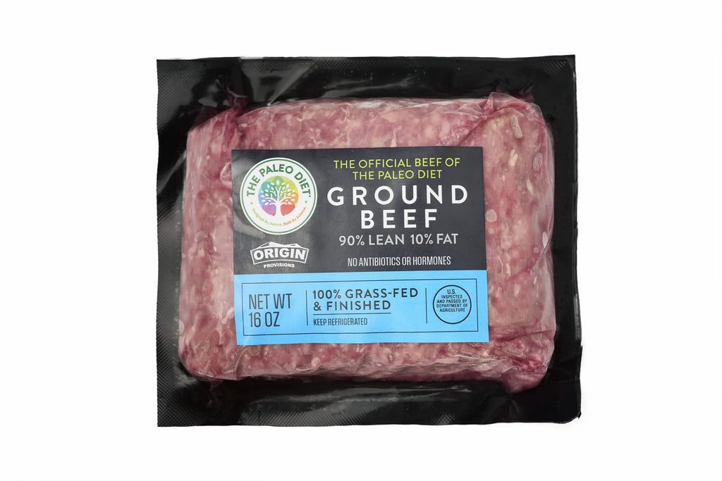 The Paleo Diet 100% Grass-Fed & Finished 90% Lean & 10% Fat Ground Beef - 1 lb. package