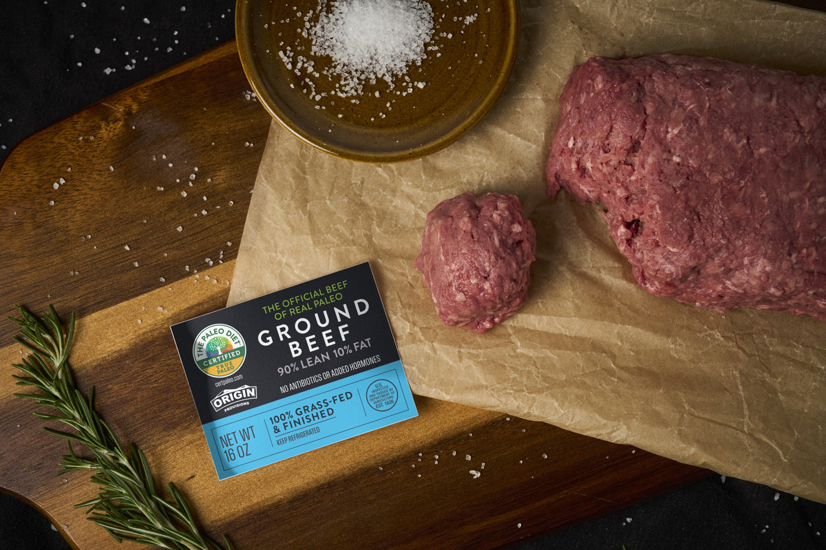 The Paleo Diet 100% Grass-Fed & Finished 90% Lean & 10% Fat Ground Beef - 1 lb.