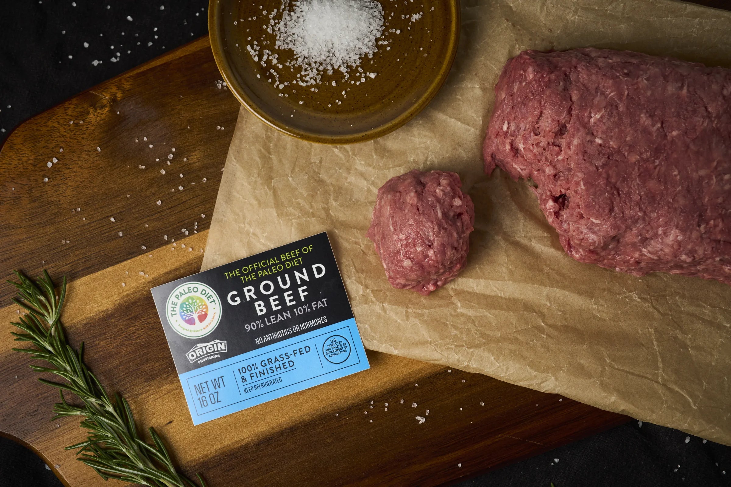 The Paleo Diet 100% Grass-Fed & Finished 90% Lean & 10% Fat Ground Beef - 1 lb. product detail