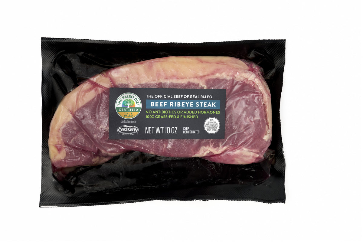 The Paleo Diet 100% Grass-Fed & Finished Beef Ribeye Steak - 10 oz.