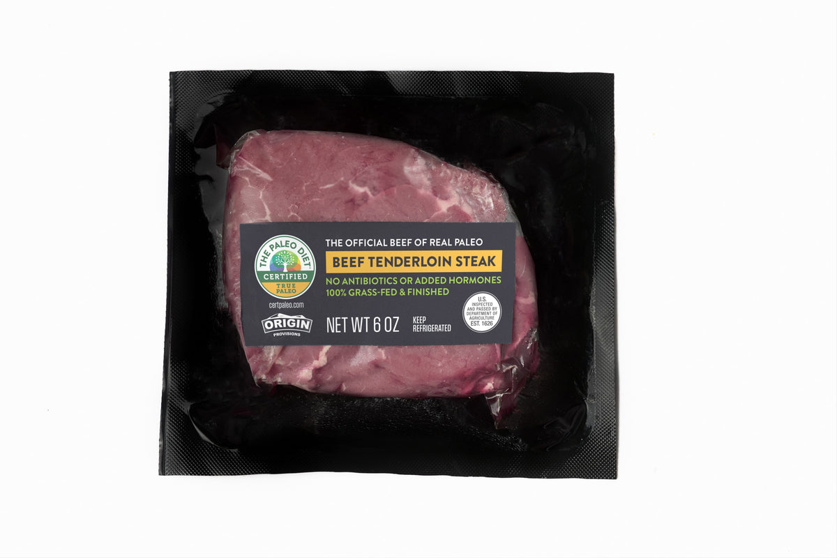 The Paleo Diet 100% Grass-Fed & Finished Beef Tenderloin Steak - 6 oz.