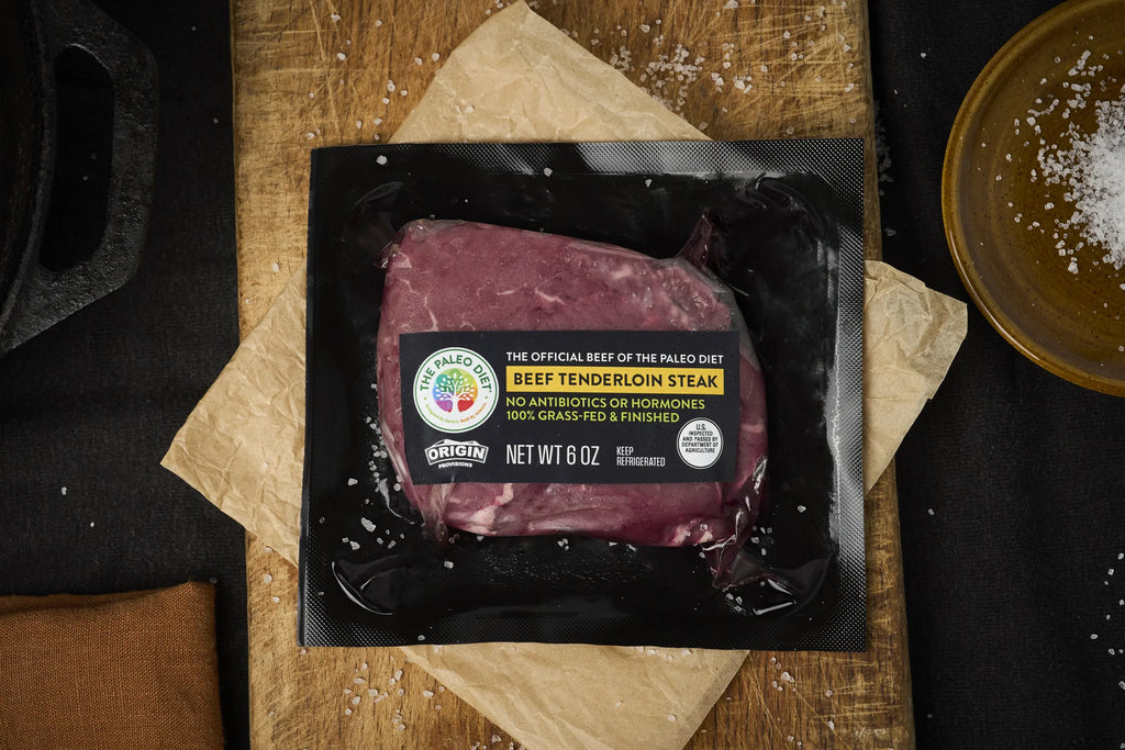 The Paleo Diet 100% Grass-Fed & Finished Beef Tenderloin Steak - 6 oz. lifestyle image